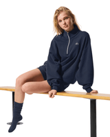 Vista superior Pullover Alo Yoga Accolade 1/4 Zip Navy Azul Marinho