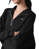 Vista traseira Pullover Alo Yoga Accolade 1/4 Zip Preto