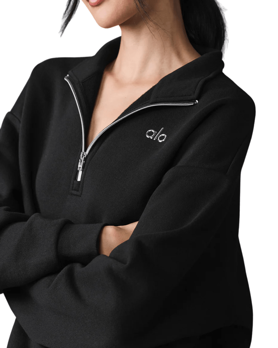 Vista traseira Pullover Alo Yoga Accolade 1/4 Zip Preto