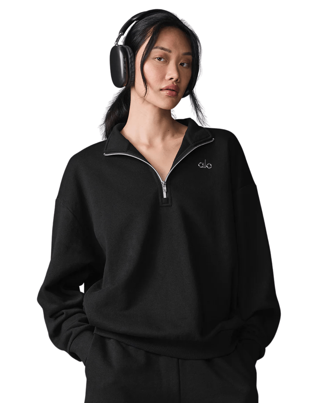 Pullover Alo Yoga Accolade 1/4 Zip Preto - Alo Yoga - u3040rg_00 - 1