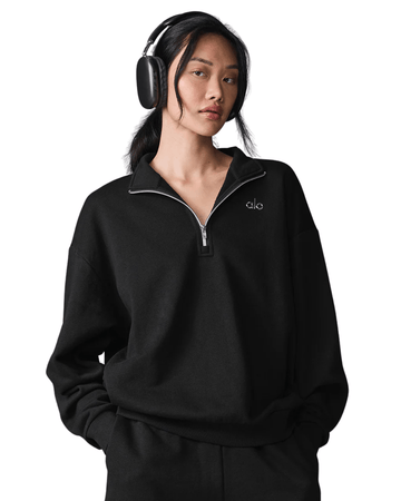 Pullover Alo Yoga Accolade 1/4 Zip Preto - Alo Yoga - u3040rg_00 - 1