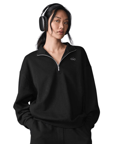 Pullover Alo Yoga Accolade 1/4 Zip Preto