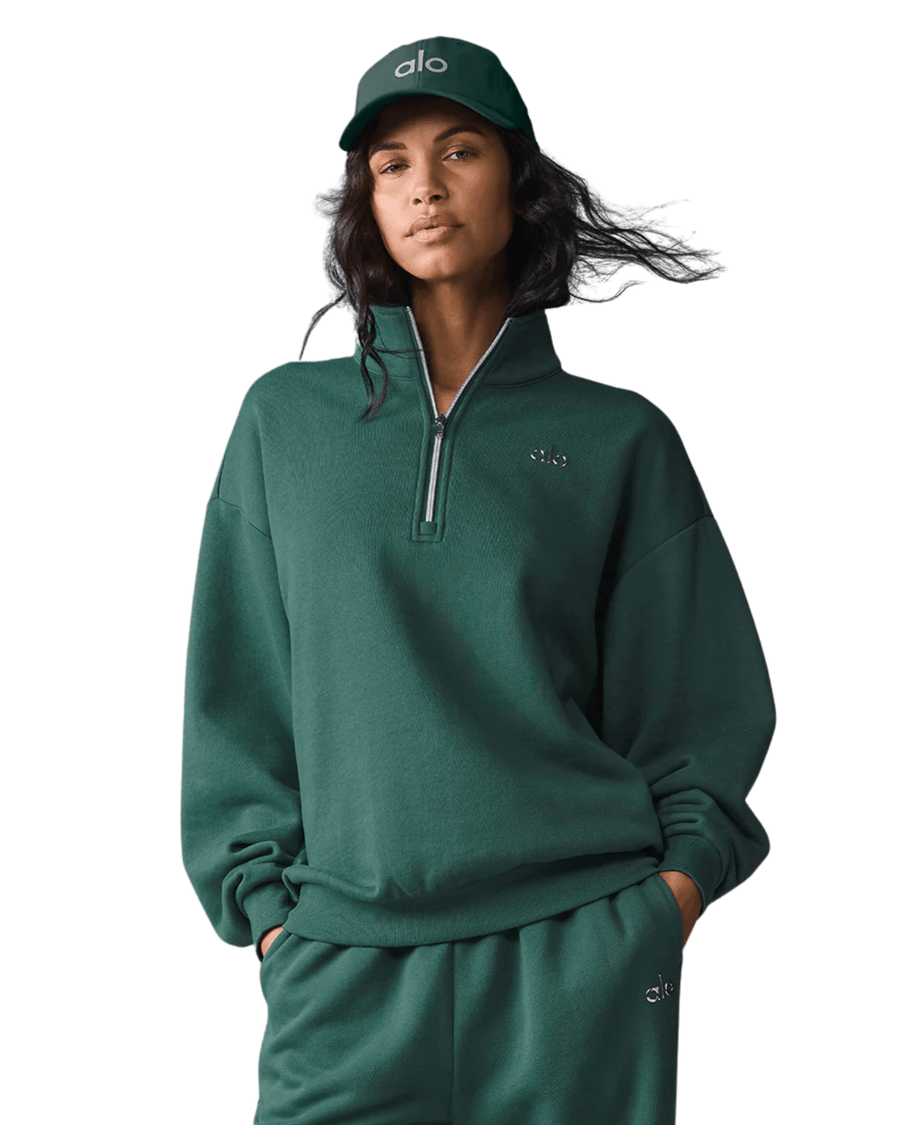 Pullover Alo Yoga Accolade 1/4 Zip Winter Ivy Verde por R$ 1.549