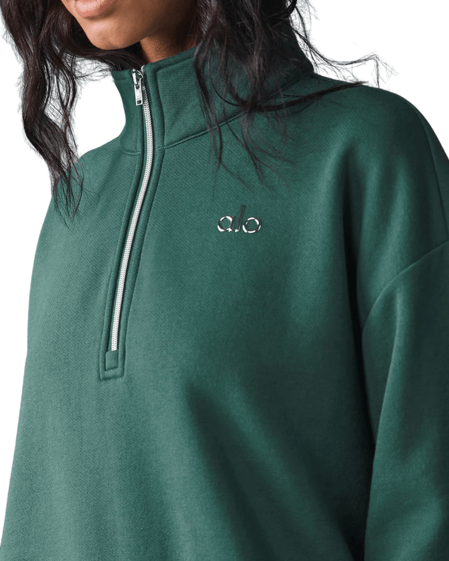 Pullover Alo Yoga Accolade 1/4 Zip Winter Ivy Verde por R$ 1.549