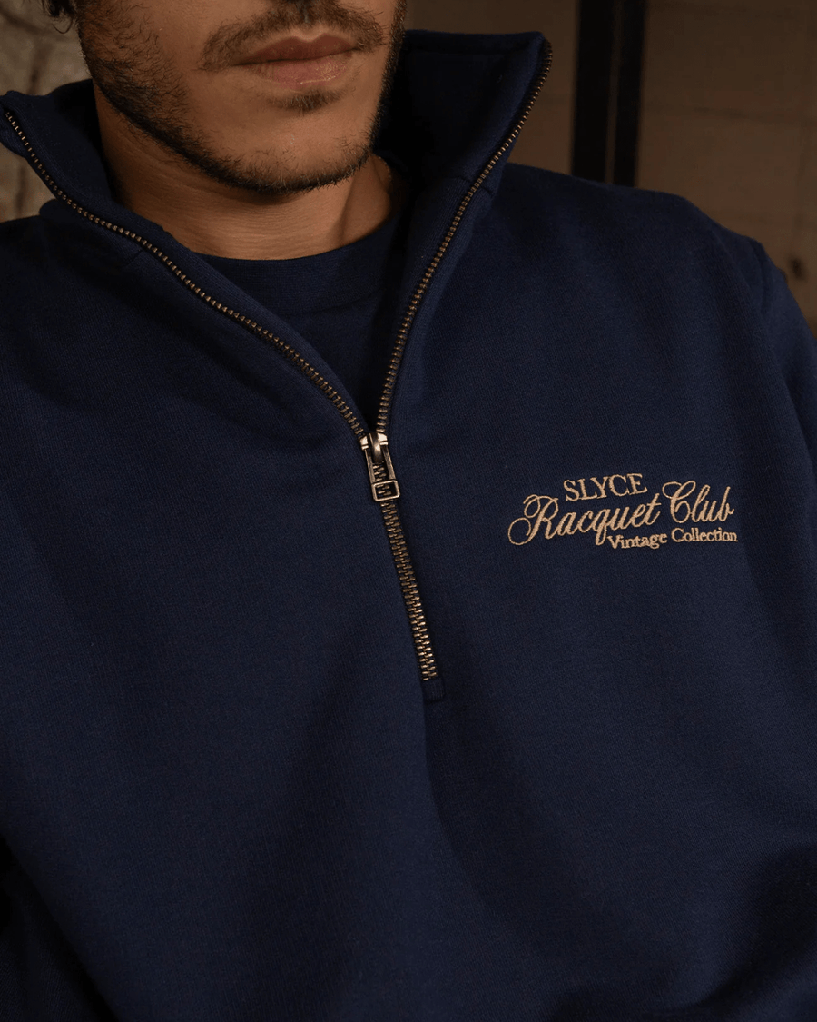 Vista frontal Pulôver Slyce Frenchterry Zipper Azul Marinho