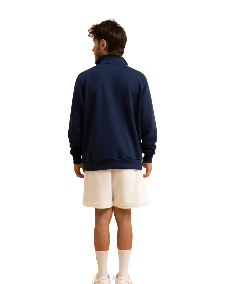 Vista lateral Pulôver Slyce Frenchterry Zipper Azul Marinho