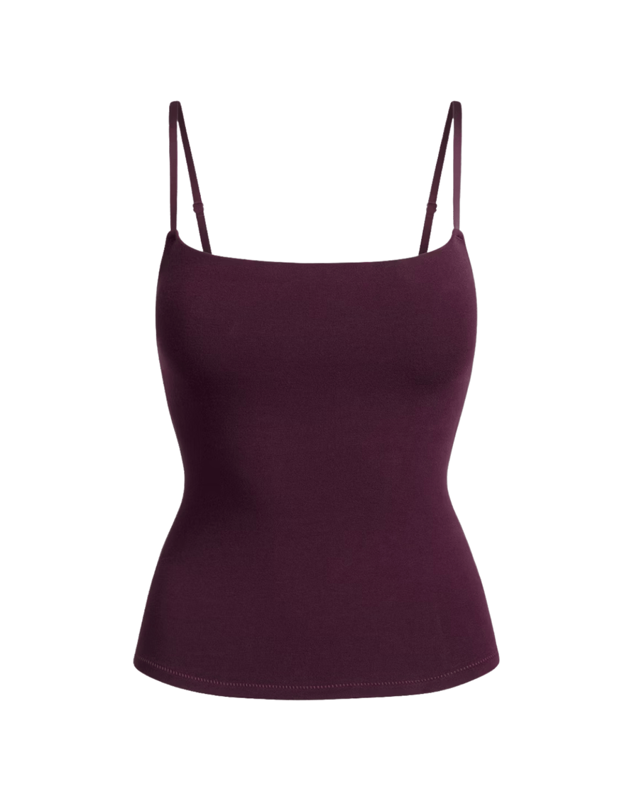 Vista lateral Regata Skims Cotton Cami Currant Bordô
