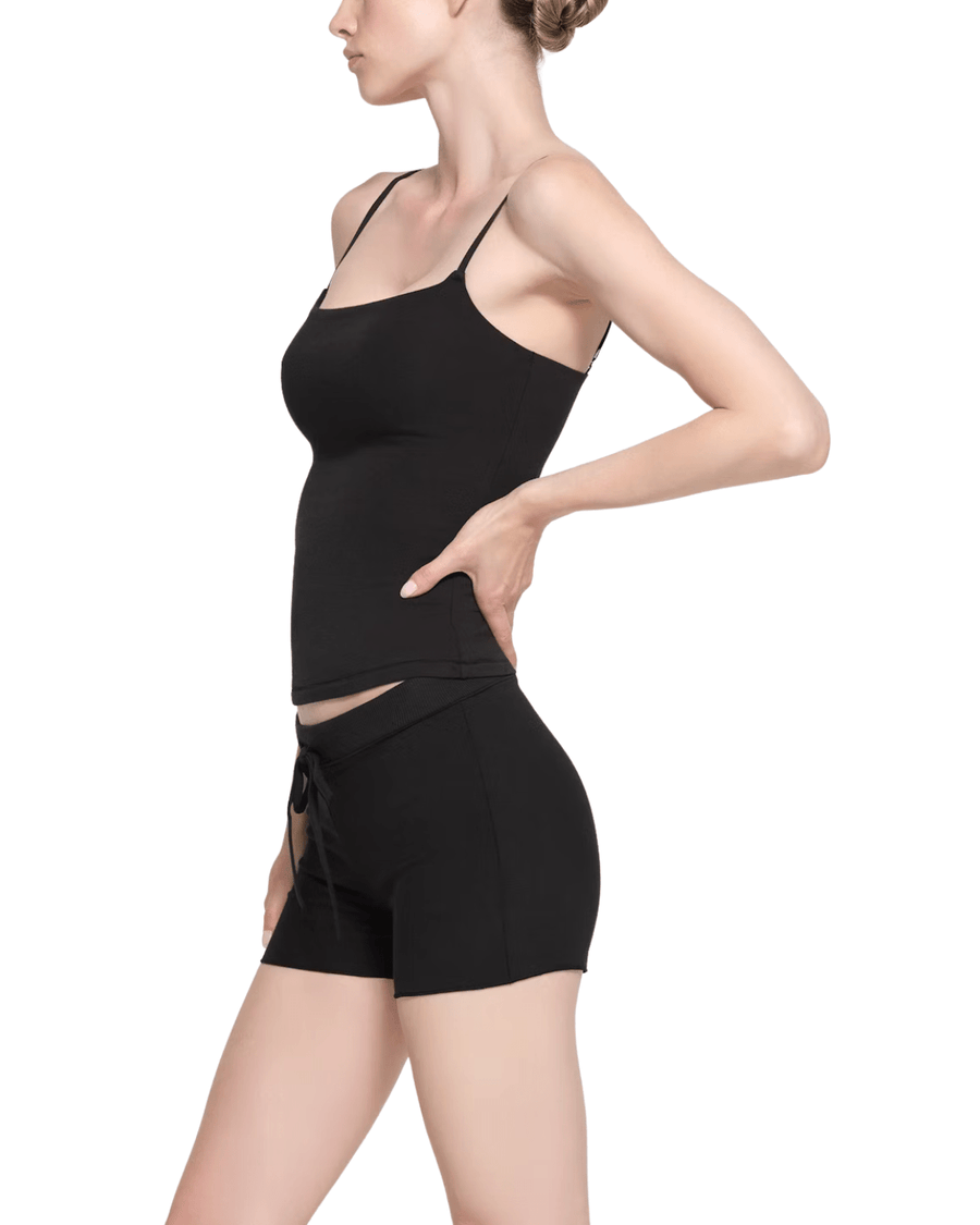 Vista traseira Regata Skims Cotton Cami Soot Preto