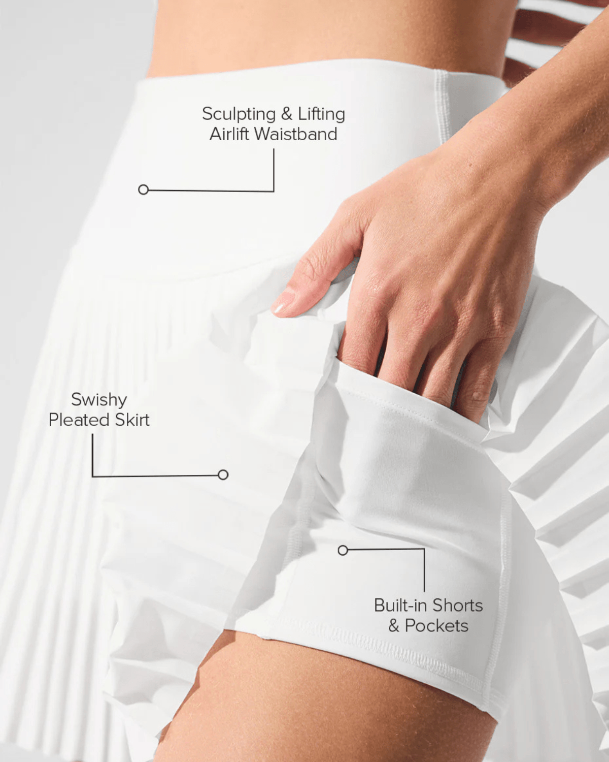 Saia Alo Yoga Grand Slam Tennis Branco - LK