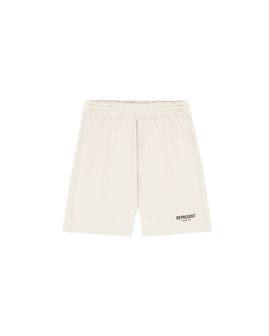 Shorts Represent Clo Owners Club Flat White Branco em branco original na LK Sneakers