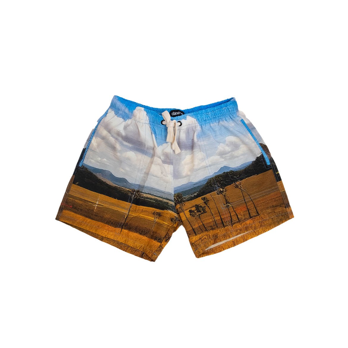 Shorts Tactel Dane-se Cerrado Estampado Azul