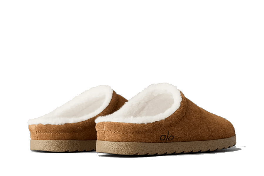 Vista traseira Slipper Alo Yoga Recovery Saddle/Ivory Bege