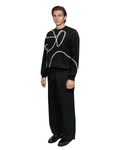 Suéter Tricô Saint Studios Jacquard Lineas Preto - Saint Studio - 
