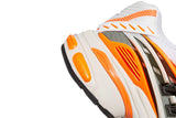 Vista frontal do Adidas Adidas Adistar Jellyfish Pharrell Williams Focus Olive Orange mostrando biqueira e costuras
