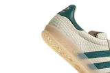 Vista na caixa do Adidas Adidas Gazelle Indoor Cream White Preloved Teal mostrando embalagem original da marca