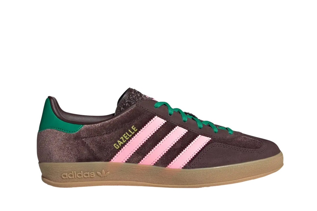 Tênis adidas Gazelle Indoor Dark Brown Glow Pink Court Green Marrom - Adidas - JI2714