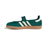 Vista lateral do Adidas Adidas Samba Jane Green White Gum mostrando design do cabedal e logo da marca