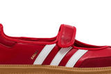 Vista lateral do Adidas Adidas Samba Jane 'Scarlet Gum' mostrando design do cabedal e logo da marca