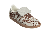 Vista traseira do Adidas Adidas Samba LT Cow Print Brown White mostrando calcanheira e detalhes do solado