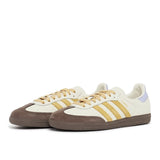Vista traseira do Adidas adidas Samba Og Off White Oat Violet Tone mostrando calcanheira e detalhes do solado