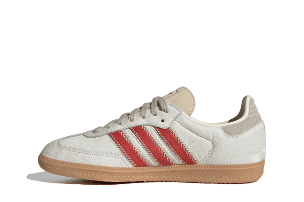 Tênis Adidas Samba OG Pony Hair Wonder Beige Better Scarlet Branco