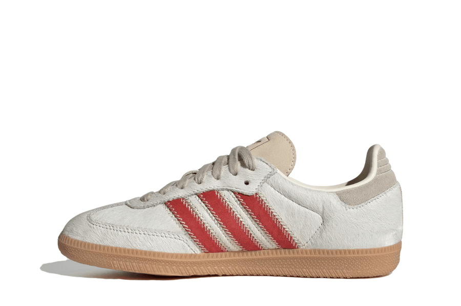 Tênis Adidas Samba OG Pony Hair Wonder Beige Better Scarlet Branco - Adidas - JS3935 - 1