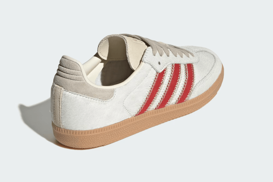 Tênis Adidas Samba OG Pony Hair Wonder Beige Better Scarlet Branco - Adidas - JS3935 - 1