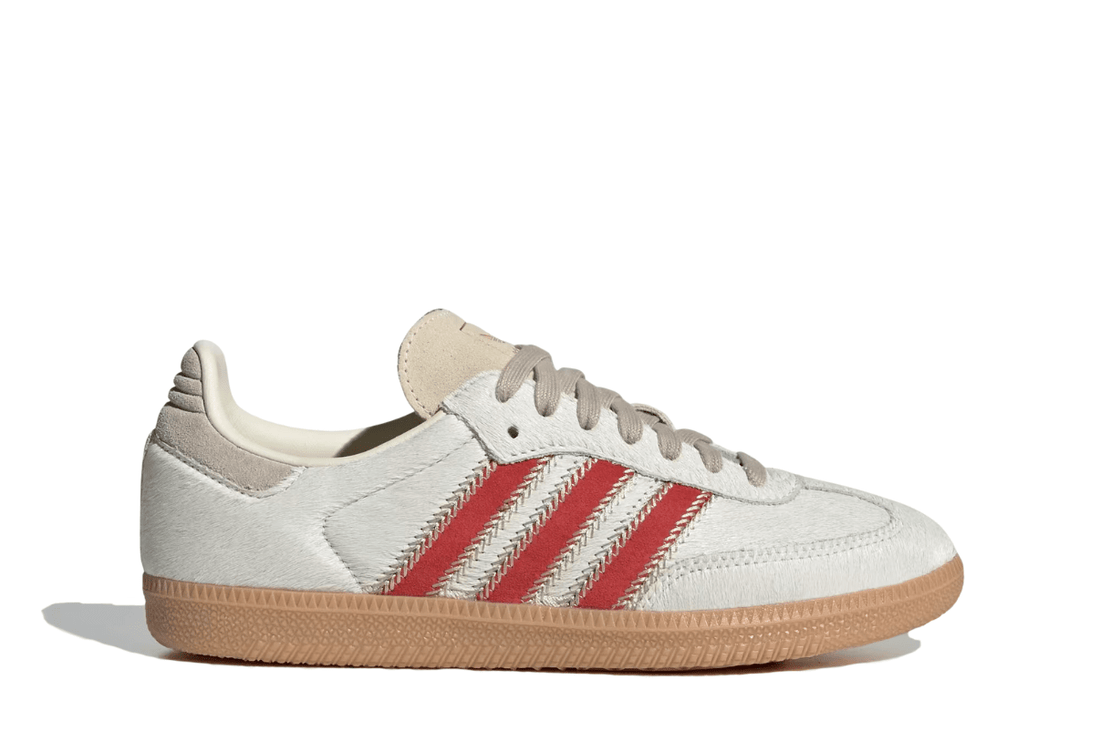 Tênis Adidas Samba OG Pony Hair Wonder Beige Better Scarlet Branco - Adidas - JS3935 - 1