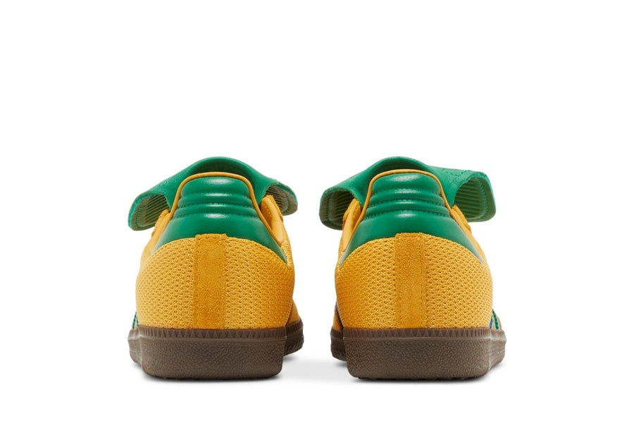 Vista superior do Adidas adidas Samba Og Proloved Yellow Green mostrando abertura, lingueta e cadarços