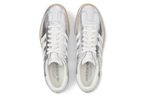 Tênis Adidas Samba OG Silver Metallic Cracked Leather Prateado