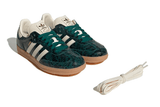 Vista frontal do Adidas Adidas Samba OG Snakeskin Collegiate Green mostrando biqueira e costuras