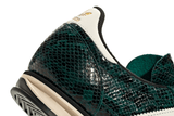 Vista em detalhe do Adidas Adidas SL 72 OG Collegiate Green Snakeskin mostrando textura do material e acabamento