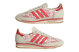 Vista em detalhe do Adidas Adidas SL 72 OG Liberty London Better Scarlet mostrando textura do material e acabamento