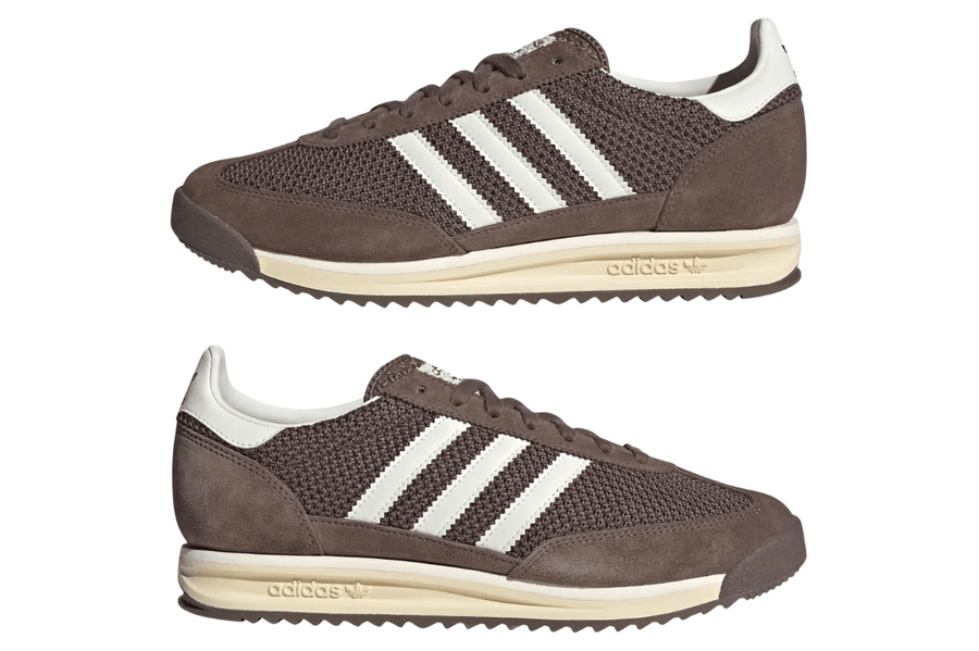Vista na caixa do Adidas Adidas SL 72 RS Earth Strata Warm Vanilla mostrando embalagem original da marca