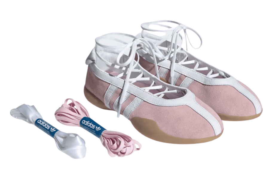 Vista na caixa do Adidas Adidas Taekwondo Mei Ballet Clear Pink Gum mostrando embalagem original da marca