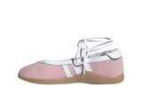 Vista lateral do Adidas Adidas Taekwondo Mei Ballet Clear Pink Gum mostrando design do cabedal e logo da marca