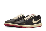 Vista superior do Jordan Nike Air Jordan 1 Low OG x Nigel Sylvester Better With Time mostrando abertura, lingueta e cadarços