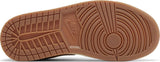 Vista traseira do Jordan Nike Air Jordan 1 Low Phantom Denim mostrando calcanheira e detalhes do solado