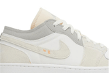 Vista traseira do Jordan Nike Air Jordan 1 Low SE Craft Inside Out White Phantom mostrando calcanheira e detalhes do solado