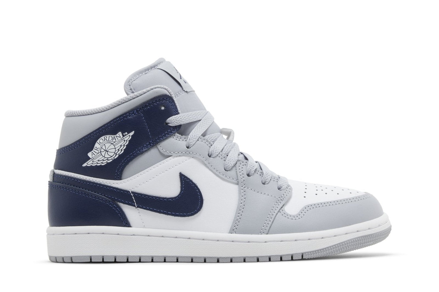 Tênis Air Jordan 1 Mid Wolf Grey Midnight Navy Cinza - Jordan - DQ8426104