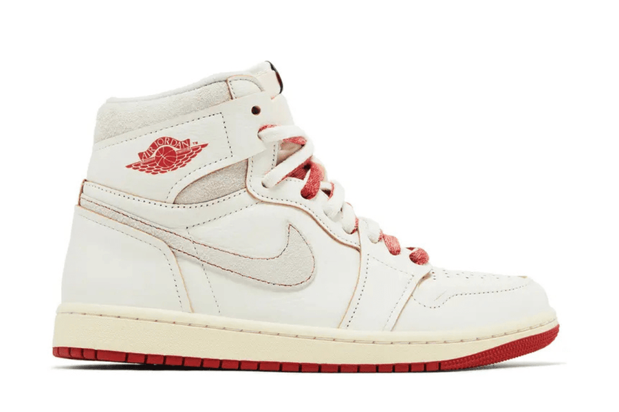 Jordan Nike Air Jordan 1 Retro High Rare Air Sail Cinnabar tênis em bege original na LK Sneakers