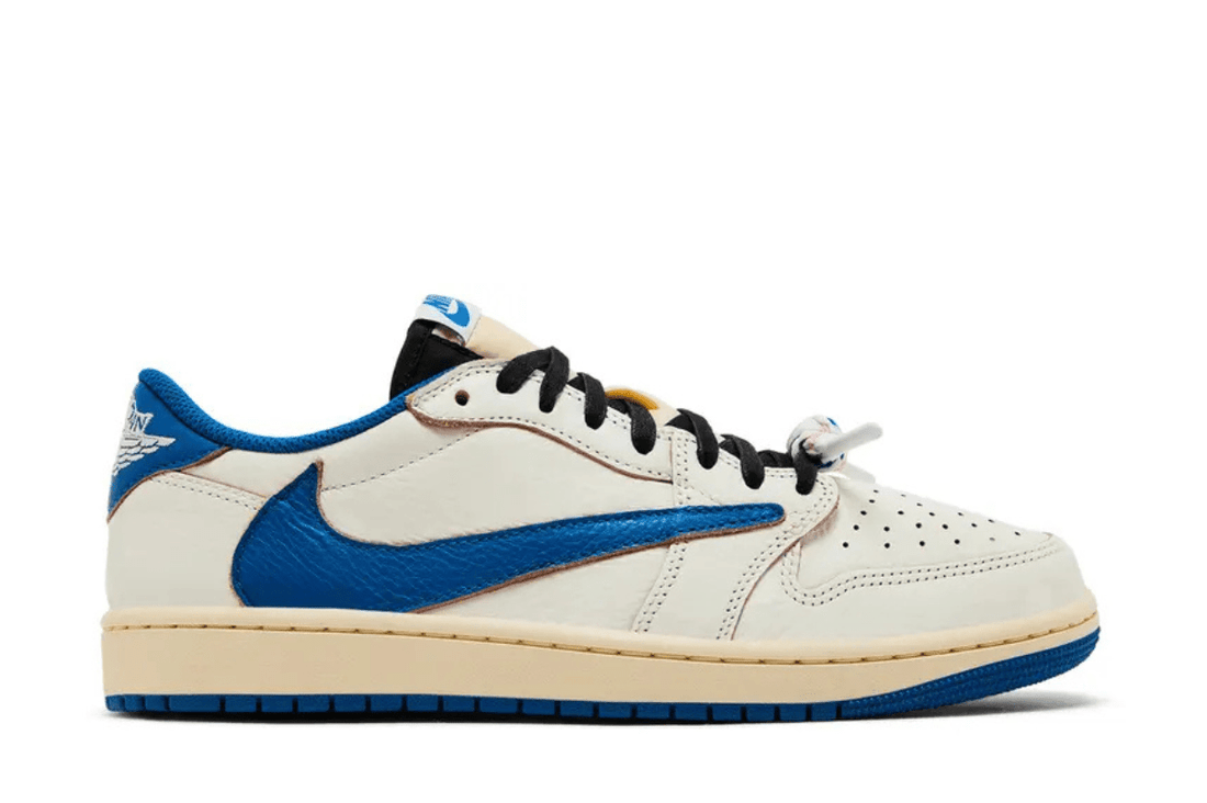 Tênis Air Jordan 1 x Travis Scott Retro Low OG SP Nike Sail Military Blue Couro - Jordan - DM7866 104