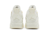 Vista superior do Jordan Nike Air Jordan 4 Retro Metallic Gold mostrando abertura, lingueta e cadarços