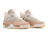 Vista frontal do Jordan Nike Air Jordan 4 Retro Shimmer mostrando biqueira e costuras