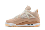 Vista lateral do Jordan Nike Air Jordan 4 Retro Shimmer mostrando design do cabedal e logo da marca