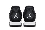 Vista superior do Jordan Nike Air Jordan 4 Retro White Thunder mostrando abertura, lingueta e cadarços