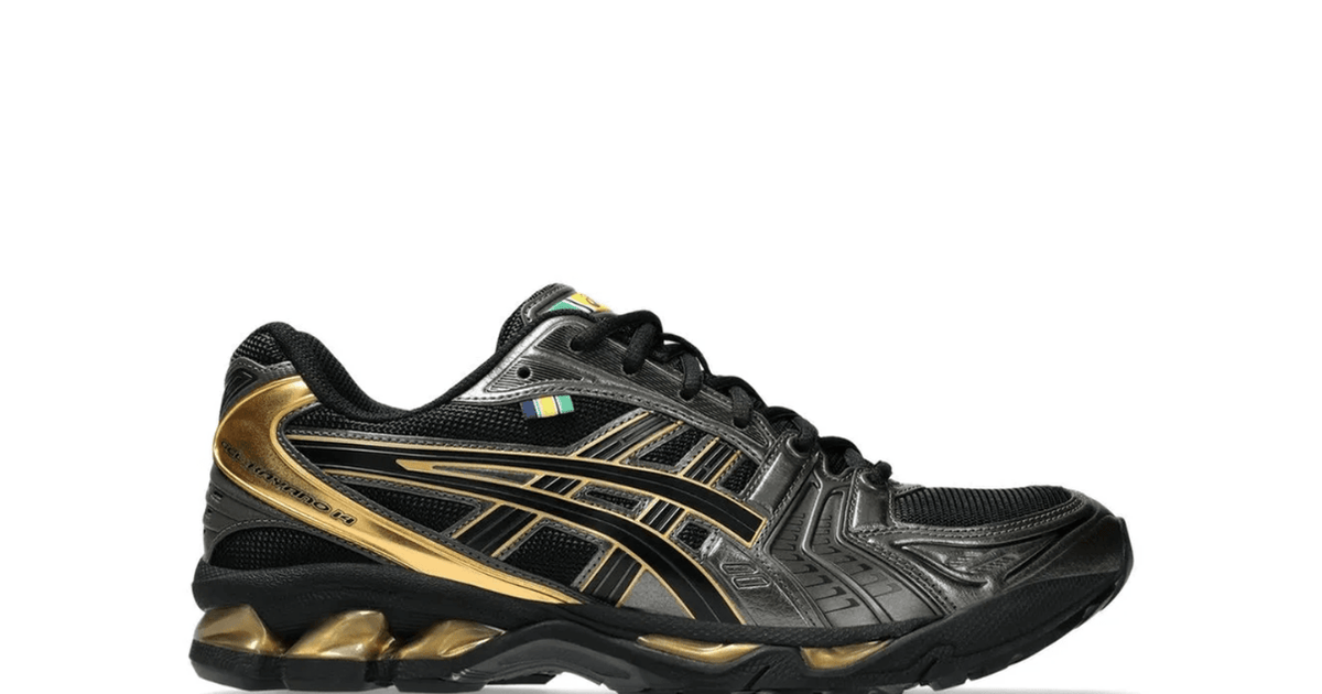 Tênis Asics Gel-Kayano 14 x Senna Black Gold Preto | LK Sneakers