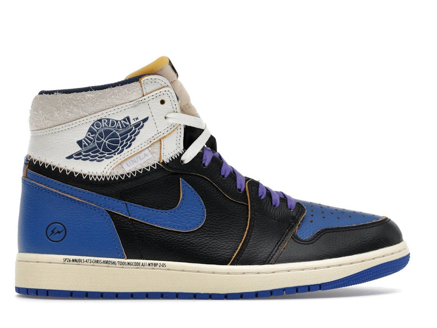 Tênis Jordan 1 Retro High OG SP Fragment x Union LA Sport Royal
