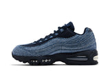 Vista lateral do Nike Levi's x Nike Air Max 95 OG Obsidian Denim mostrando design do cabedal e logo da marca