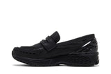 Vista lateral do New Balance New Balance 1906L Preto Couro Mesh mostrando design do cabedal e logo da marca